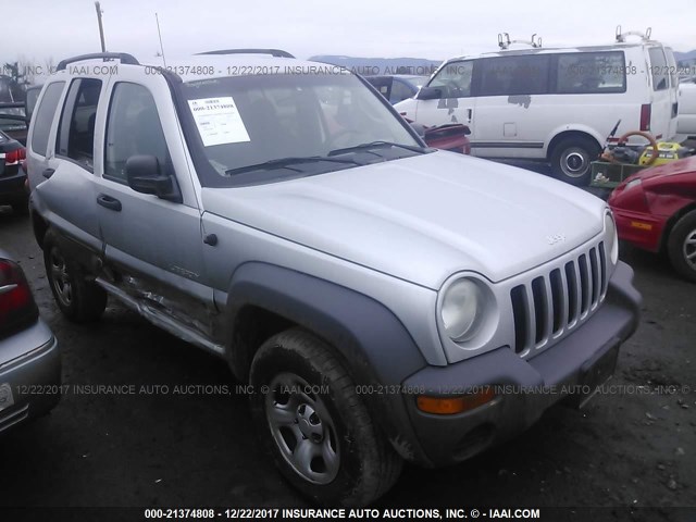 1J4GL48K04W130408 - 2004 JEEP LIBERTY SPORT SILVER photo 1