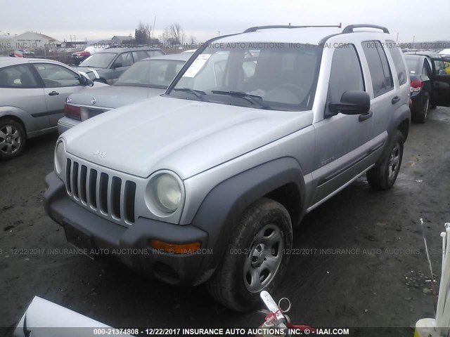 1J4GL48K04W130408 - 2004 JEEP LIBERTY SPORT 银色 照片 2