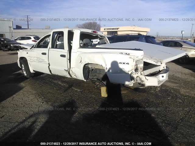 1D7HW38P59S782081 - 2009 DODGE DAKOTA SXT WHITE photo 3