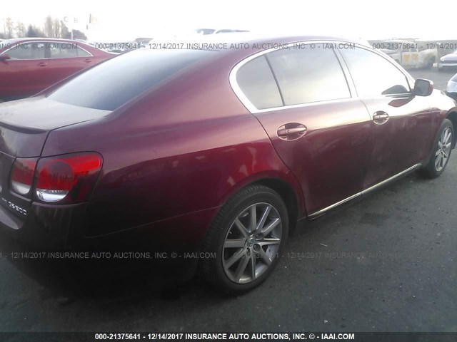 JTHCH96S460012081 - 2006 LEXUS GS GENERATION 200 300 MAROON photo 4