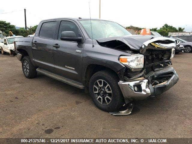 5TFDY5F12FX421340 - 2015 TOYOTA Tundra CREWMAX SR5/TRD PRO GRAY photo 1