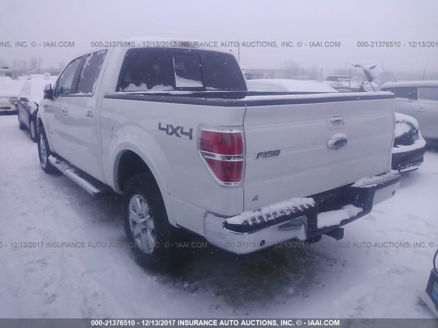 1FTFW1ET1DFB50672 - 2013 FORD F150 SUPERCREW WHITE photo 3