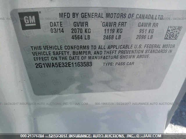 2G1WA5E32E1163583 - 2014 CHEVROLET IMPALA LIMITED LS SILVER photo 9