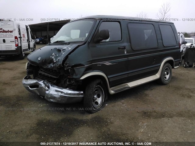 2B6HB11Y71K521776 - 2001 DODGE RAM VAN B1500 GREEN photo 2