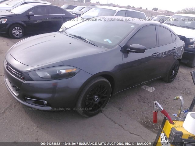 1C3CDFBB1GD504065 - 2016 DODGE DART SXT GRAY photo 2