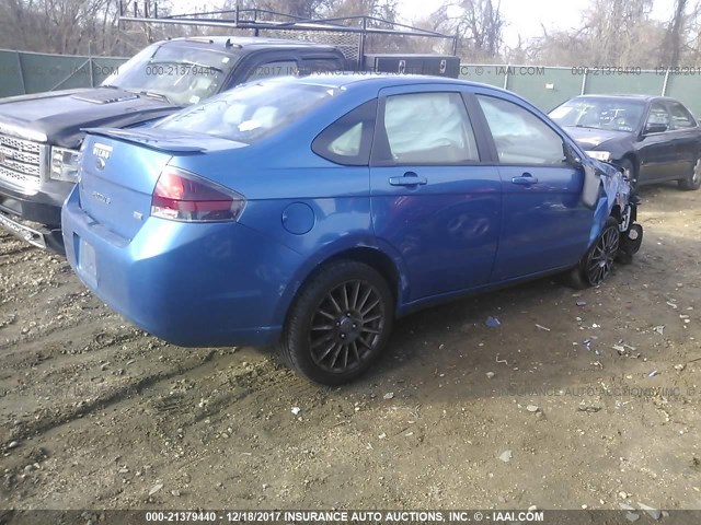 1FAHP3GN9AW149044 - 2010 FORD FOCUS SES BLUE photo 4