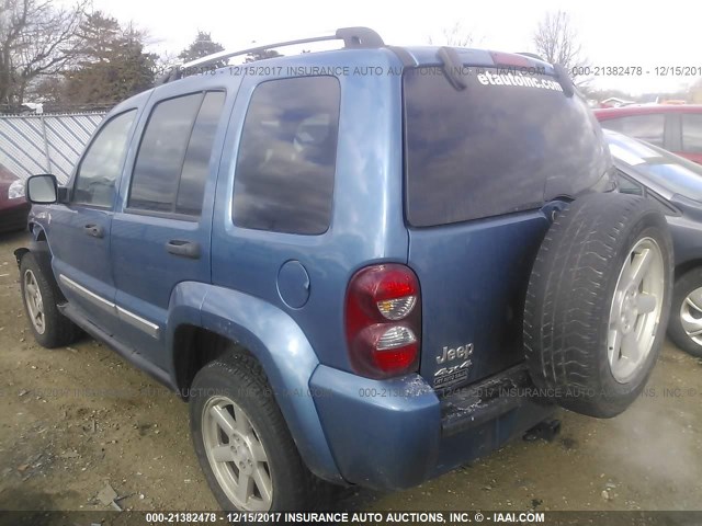 1J4GL58K96W251009 - 2006 JEEP LIBERTY LIMITED BLUE photo 3