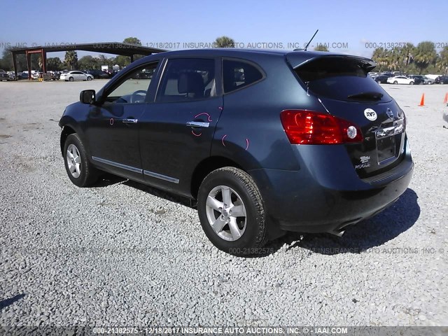 JN8AS5MT6DW503443 - 2013 NISSAN ROGUE S/SV BLUE photo 3