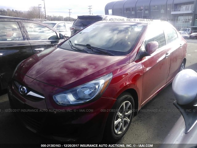 KMHCT4AE1CU083078 - 2012 HYUNDAI ACCENT GLS/GS RED photo 2