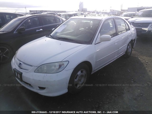 JHMES96684S001843 - 2004 HONDA CIVIC HYBRID WHITE photo 2