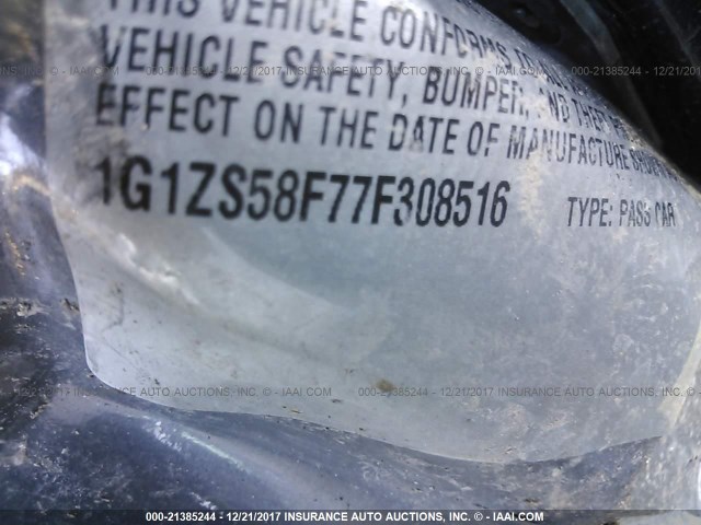 1G1ZS58F77F308516 - 2007 CHEVROLET MALIBU LS 灰色 照片 9