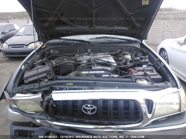 5TESN92N11Z876875 - 2001 TOYOTA TACOMA XTRACAB PRERUNNER მწვანე ფოტო 10