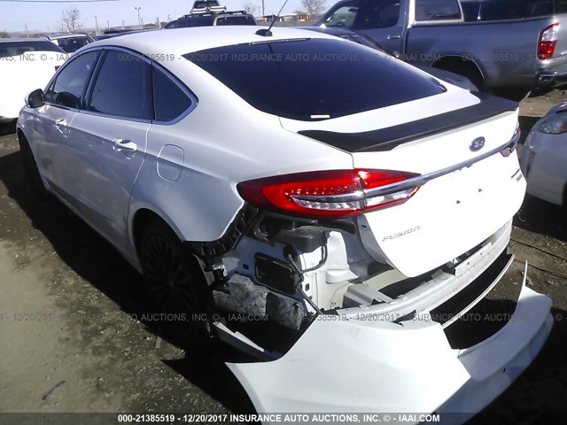 3FA6P0K92HR142885 - 2017 FORD FUSION TITANIUM WHITE photo 3