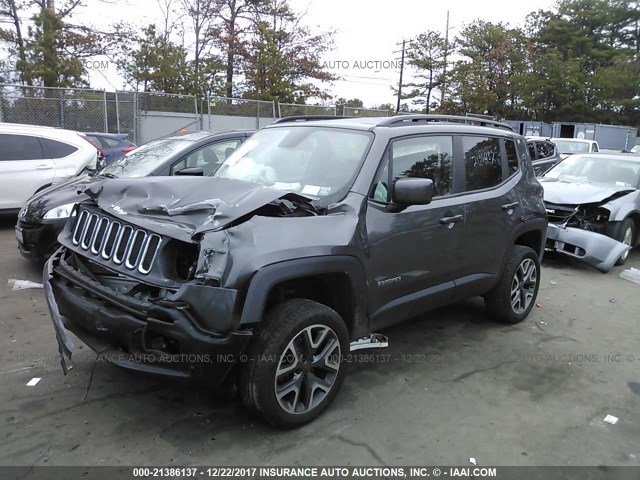 ZACCJBBT6GPC52479 - 2016 JEEP RENEGADE LATITUDE GRAY photo 2