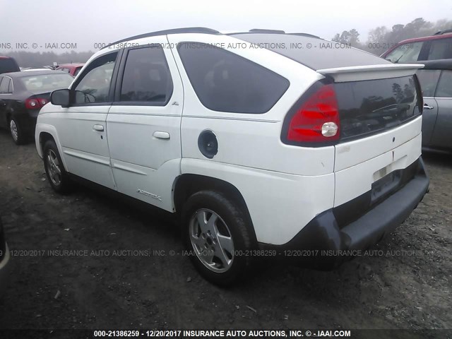 3G7DA03E02S576252 - 2002 PONTIAC AZTEK WHITE photo 3