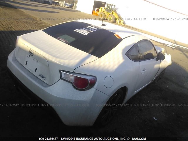 JF1ZNAA10E9707288 - 2014 TOYOTA SCION FR-S WHITE photo 4