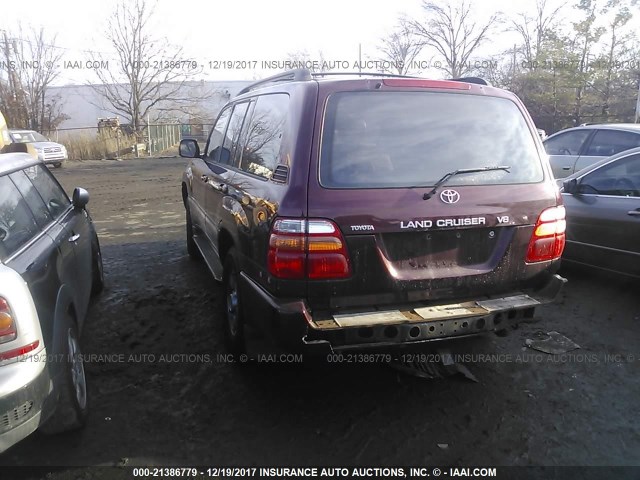 JTEHT05J022021753 - 2002 TOYOTA LAND CRUISER  BURGUNDY photo 3