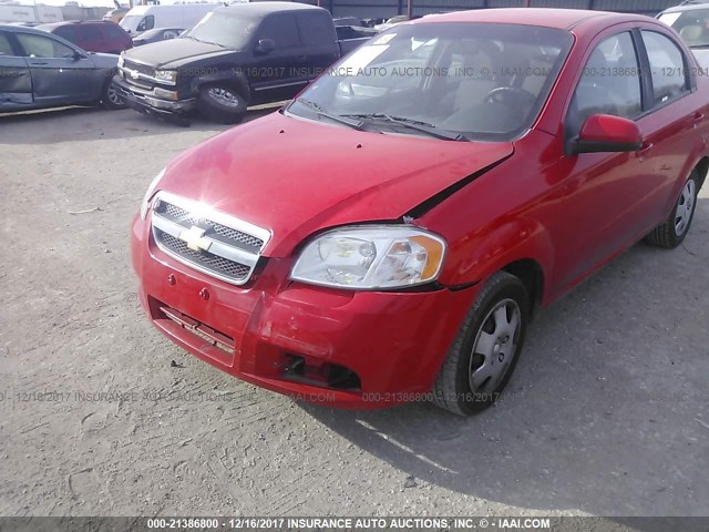 KL1TD5DE0AB114002 - 2010 CHEVROLET AVEO LS/LT 红色 照片 6