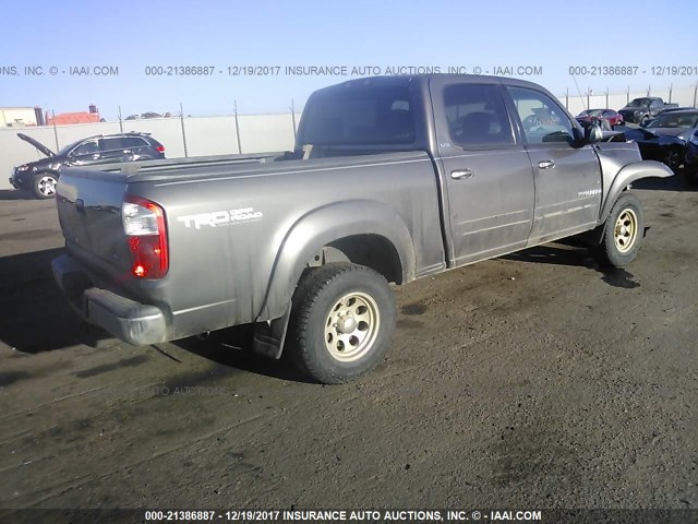 5TBDT44116S537932 - 2006 TOYOTA TUNDRA DOUBLE CAB SR5 GRAY photo 4
