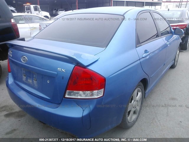 KNAFE121275005072 - 2007 KIA SPECTRA EX/LX BLUE photo 4