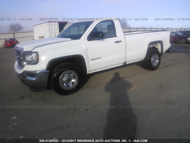 1GTN1LEC8GZ905471 - 2016 GMC SIERRA C1500 WHITE photo 2