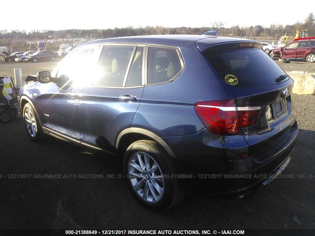 5UXWX9C54D0A27730 - 2013 BMW X3 XDRIVE28I შავი ფოტო 3