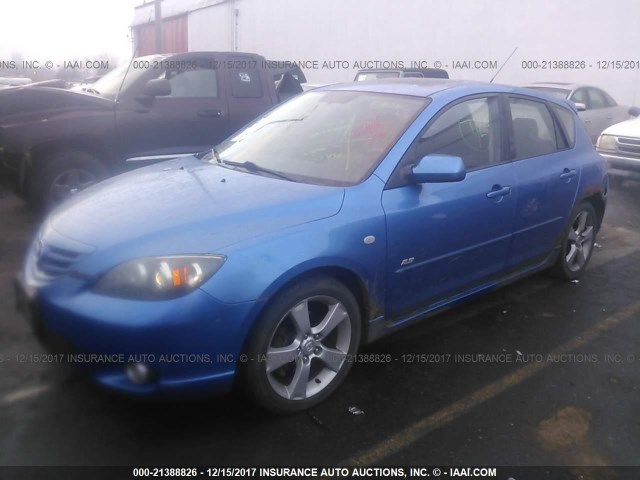 JM1BK343941192284 - 2004 MAZDA 3 HATCHBACK BLUE photo 2