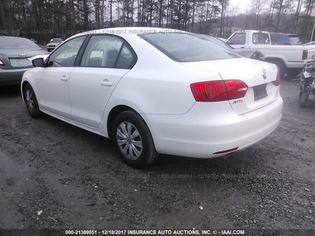 3VW2K7AJ0DM266864 - 2013 VOLKSWAGEN JETTA S 白色 照片 3