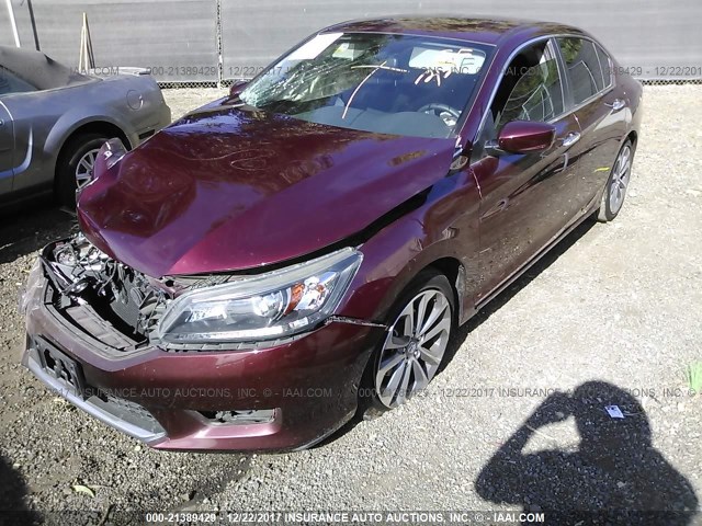 1HGCR2F57FA197819 - 2015 HONDA ACCORD SPORT BURGUNDY photo 2