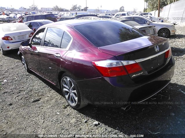 1HGCR2F57FA197819 - 2015 HONDA ACCORD SPORT 勃艮第红 照片 3