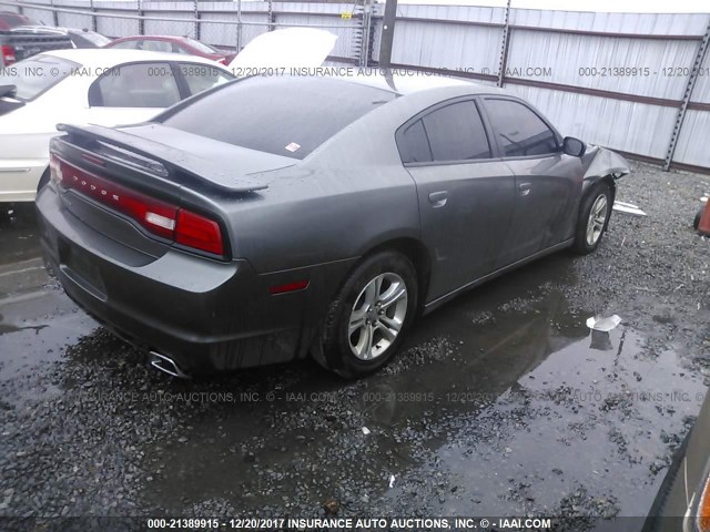 2B3CL3CG9BH577642 - 2011 DODGE CHARGER GRAY photo 4