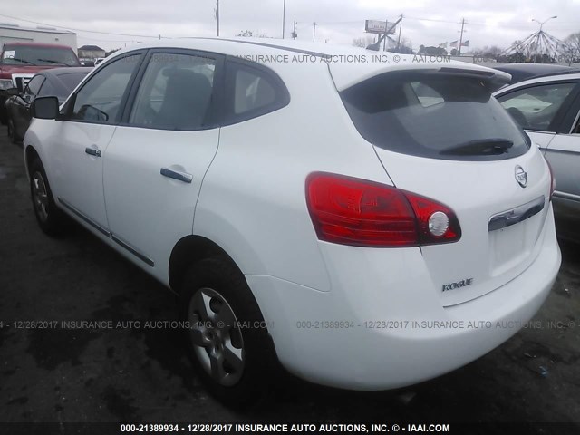 JN8AS5MT8DW526920 - 2013 NISSAN ROGUE S/SV WHITE photo 3