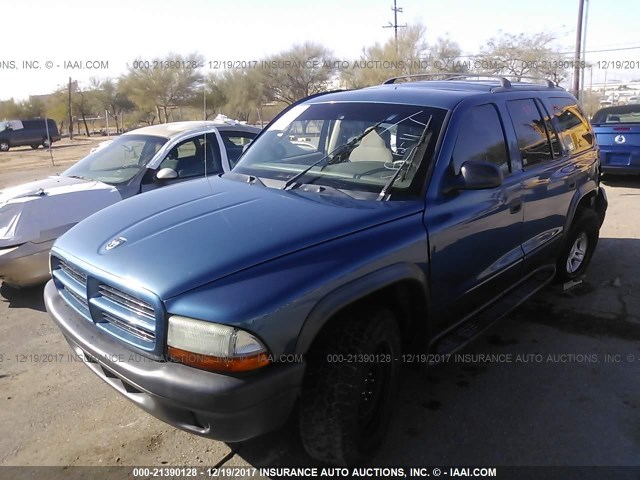 1D4HR38N13F524627 - 2003 DODGE DURANGO SPORT BLUE photo 2