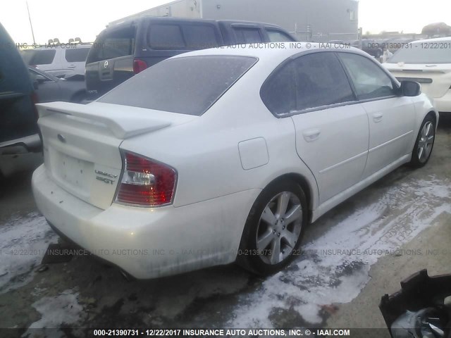 4S3BL676774203869 - 2007 SUBARU LEGACY GT LIMITED WHITE photo 4