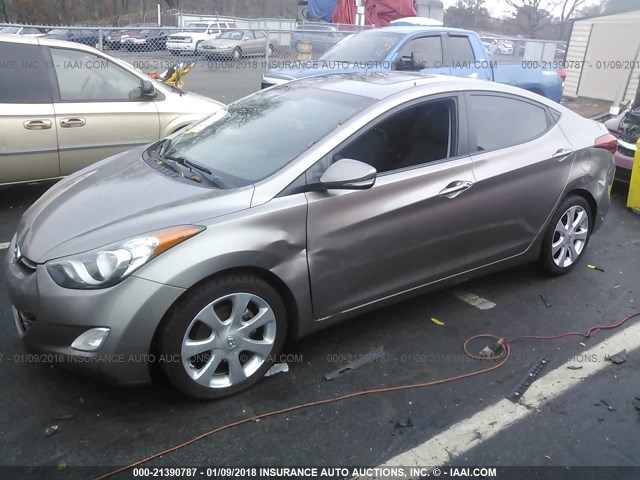 5NPDH4AE5BH015563 - 2011 HYUNDAI ELANTRA GLS/LIMITED BROWN photo 2