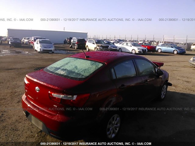 KNADM4A39F6526135 - 2015 KIA RIO LX Կարմիր լուսանկար 4