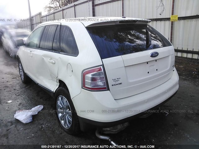 2FMDK39CX7BA95911 - 2007 FORD EDGE SEL PLUS WHITE photo 3