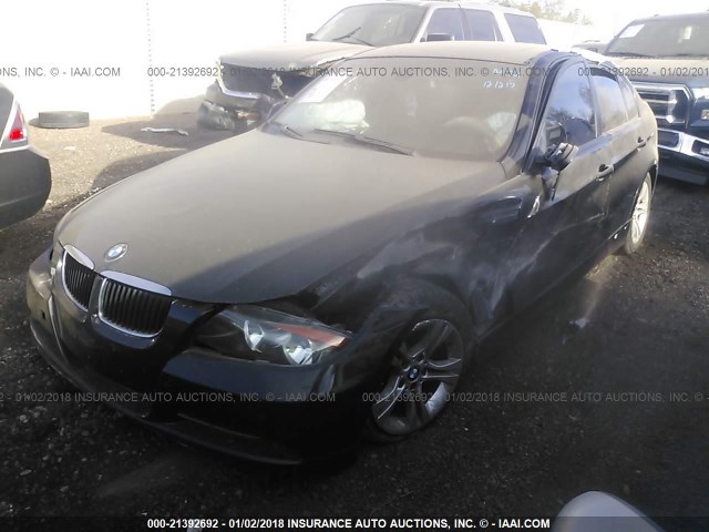 WBAVC53598FZ89827 - 2008 BMW 328 I SULEV BLACK photo 2