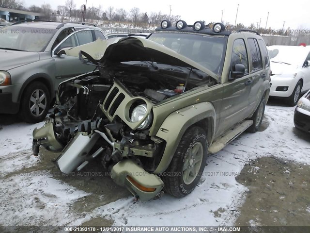 1J4GL38K42W332630 - 2002 JEEP LIBERTY RENEGADE GREEN photo 2