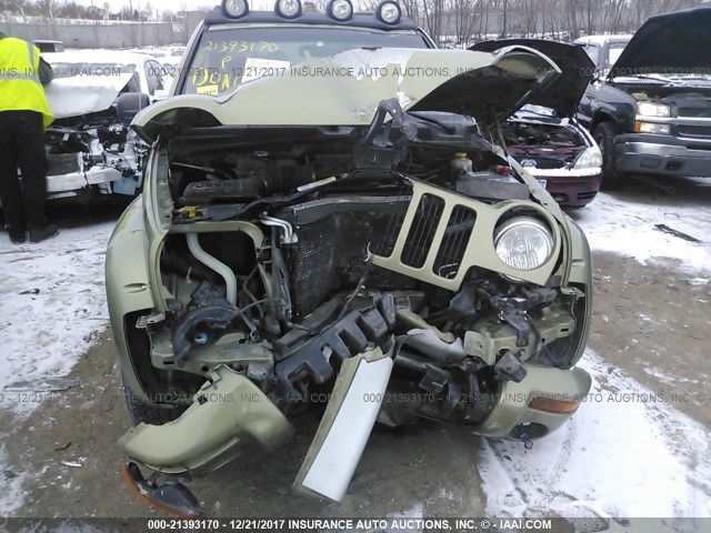 1J4GL38K42W332630 - 2002 JEEP LIBERTY RENEGADE GREEN photo 6