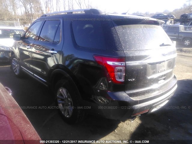 1FM5K8D86EGA05292 - 2014 FORD EXPLORER XLT BLACK photo 3