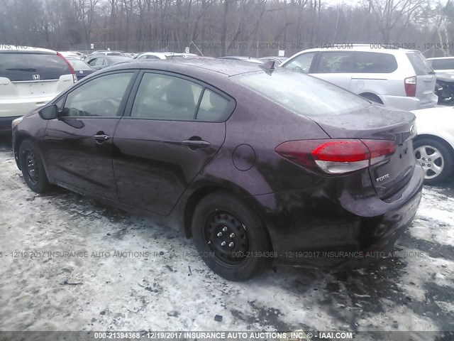 3KPFK4A74HE120779 - 2017 KIA FORTE LX PURPLE photo 3