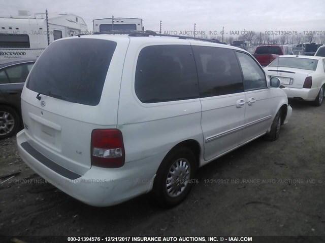 KNDUP131856666762 - 2005 KIA SEDONA EX/LX WHITE photo 4