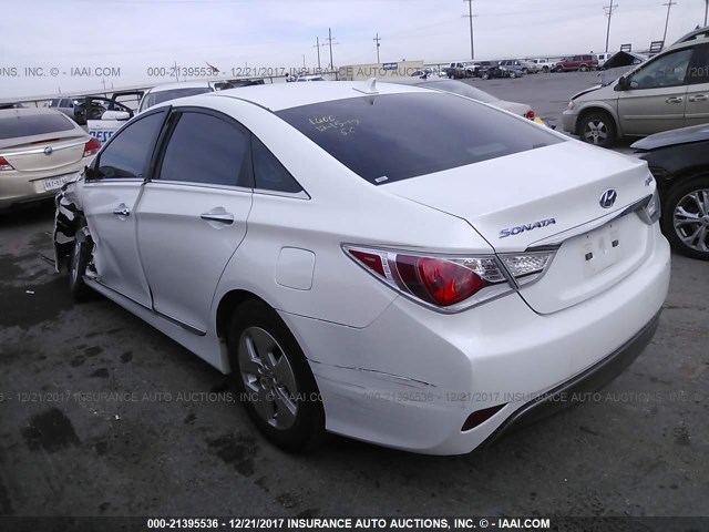 KMHEC4A42BA003853 - 2011 HYUNDAI SONATA HYBRID WHITE photo 3