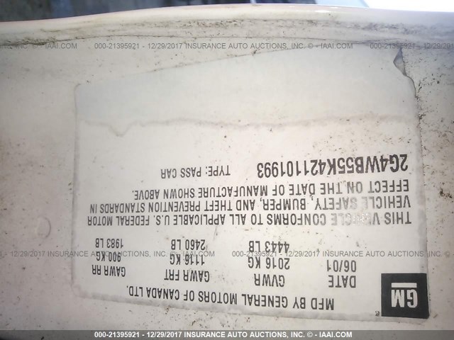 2G4WB55K421101993 - 2002 BUICK REGAL LS 白色 照片 9