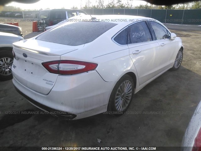 3FA6P0K90DR118983 - 2013 FORD FUSION TITANIUM WHITE photo 4