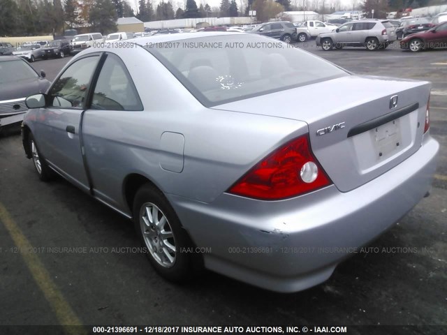 1HGEM22795L059572 - 2005 HONDA CIVIC HX SILVER photo 3