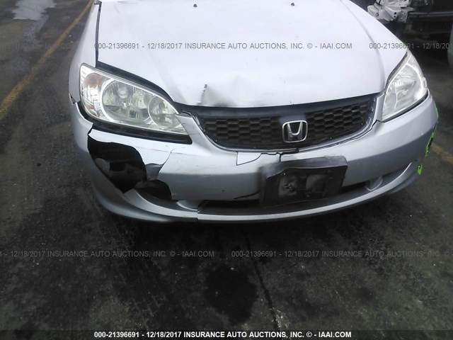 1HGEM22795L059572 - 2005 HONDA CIVIC HX SILVER photo 6