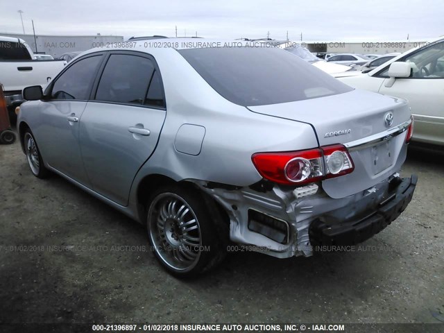 2T1BU4EE7BC623388 - 2011 TOYOTA COROLLA S/LE SILVER photo 3