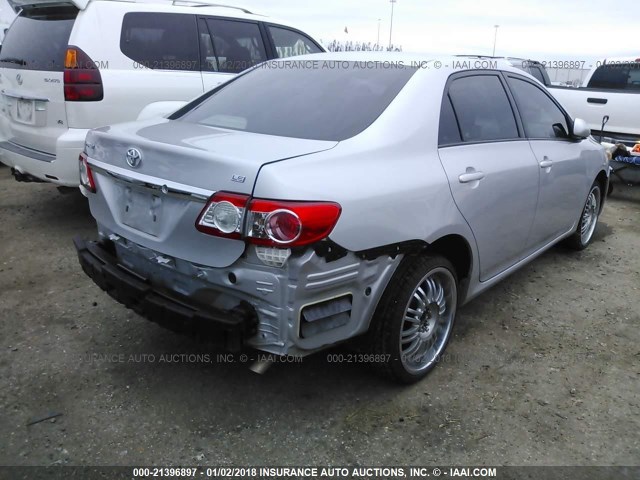 2T1BU4EE7BC623388 - 2011 TOYOTA COROLLA S/LE SILVER photo 4